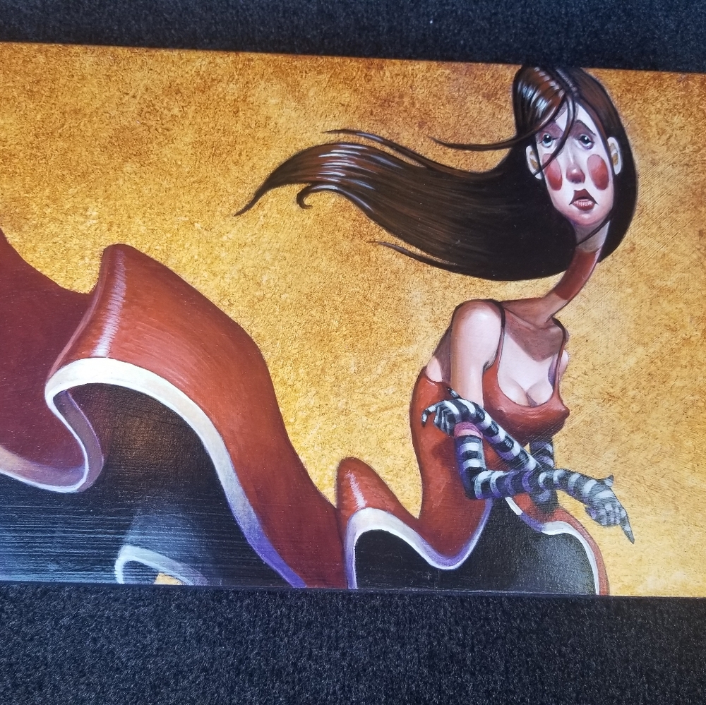 JOSHUA CLAY "A Passing Moment" Acrylic on wood original painting, 10" x 24"